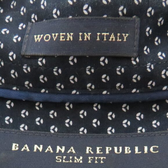 Banana Republic* Men's Long Sleeve Button Down Curved Hem BOHO Dress Shirt~Large - Picture 4 of 10